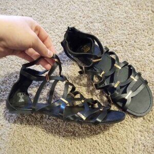 Route 66 Black Strappy Sandals Woman's US Size 8M